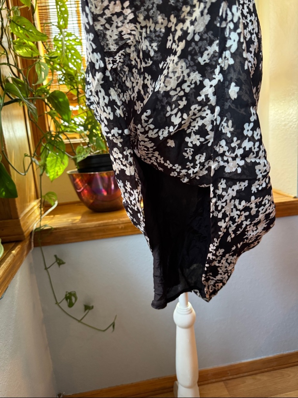 VTG 90’s SZ6 Petite Sophisticate Silk Maxi Dress Floral Made in Italy cottage - Picture 5 of 9